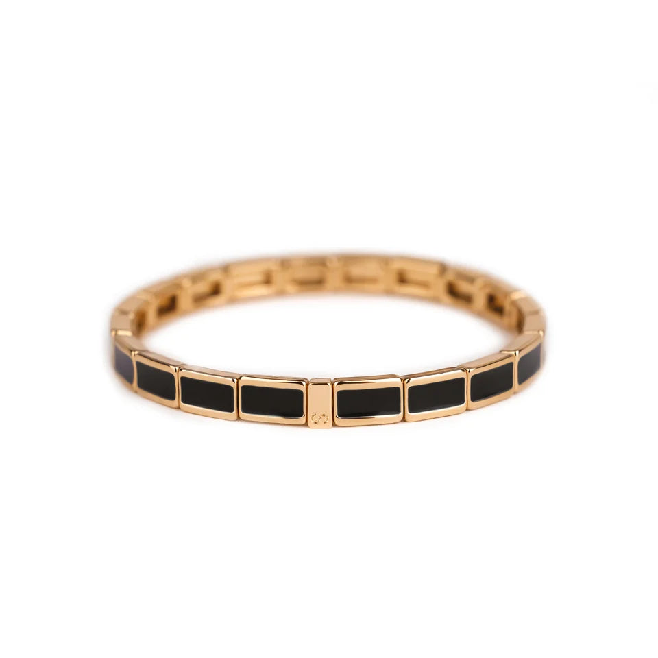 Bracelet Fin Serti Noir