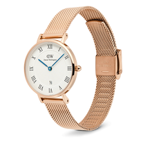 Load image into Gallery viewer, Petite Roman Numerals Date Rose Gold