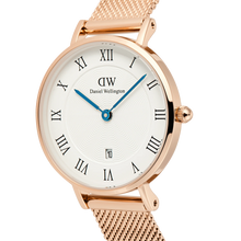 Load image into Gallery viewer, Petite Roman Numerals Date Rose Gold