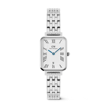 Load image into Gallery viewer, Quadro Roman Numerals Date 5-link Silver