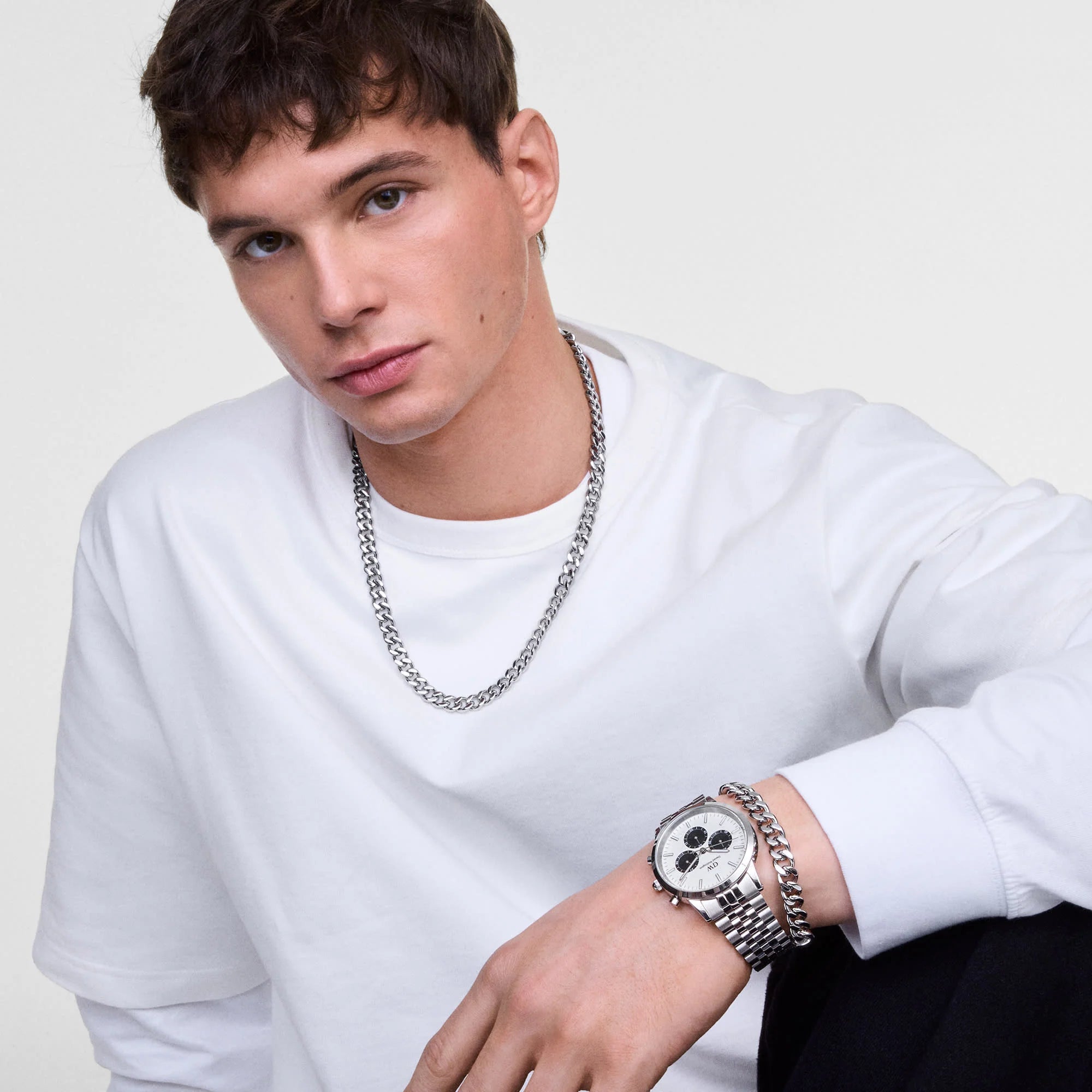 Iconic Chronograph Arch 5-Link Off- White Panda Silver