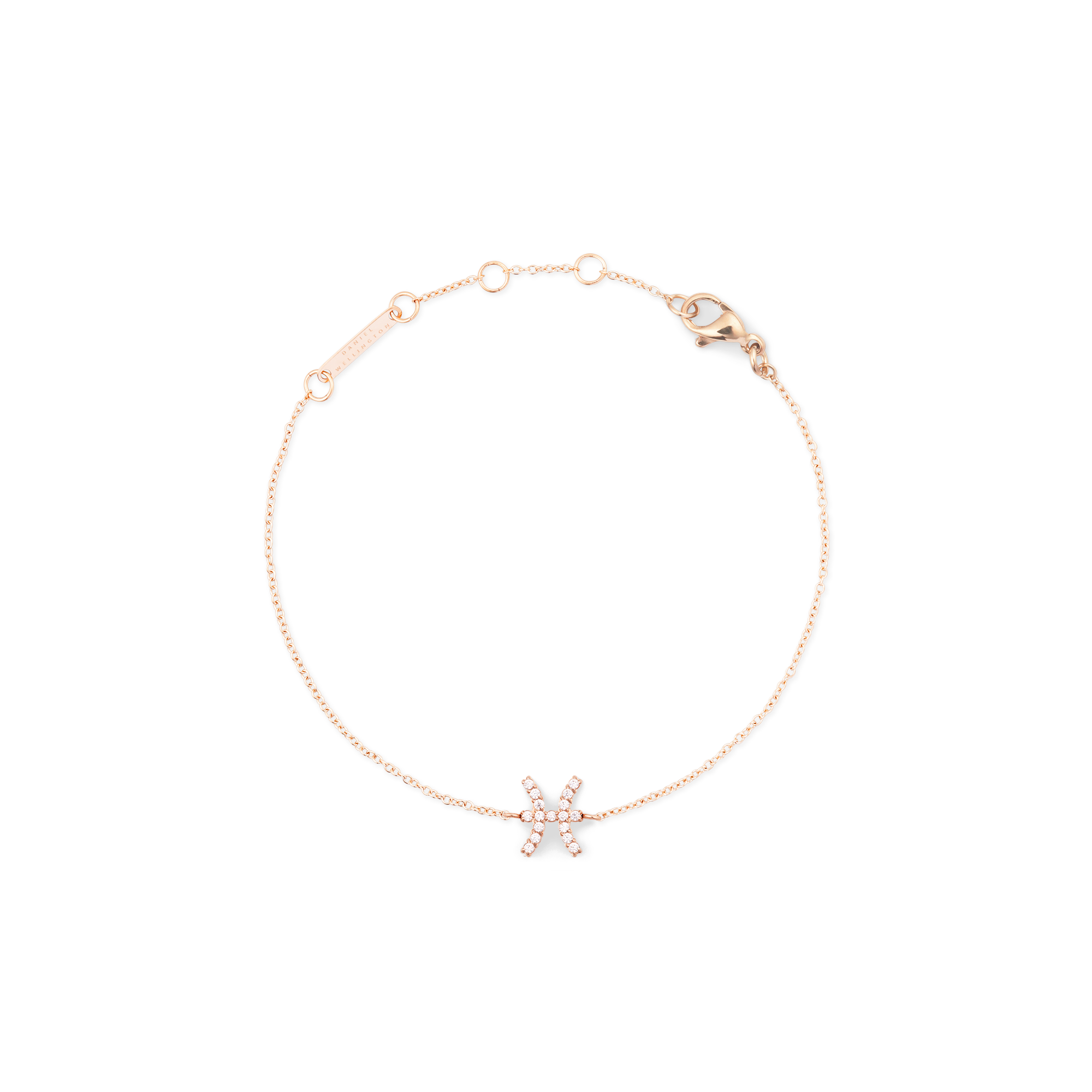 Crystal Zodiac Chain Bracelet Rose Gold