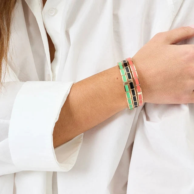 Bracelet Fin Serti Noir