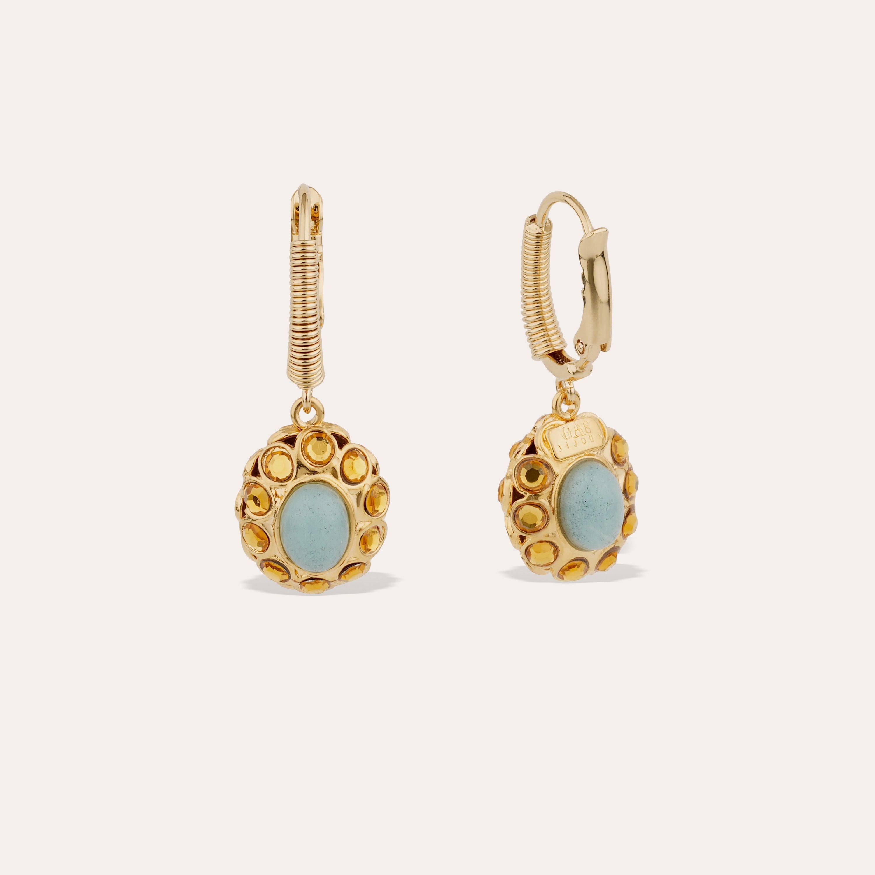Tao Splash Gold Earrings - Blue Quartz