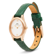 Load image into Gallery viewer, Ophelia Mini Green Lizard White Guilloché Rose Gold