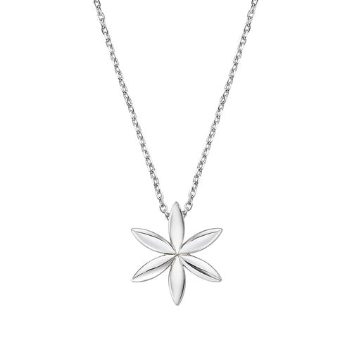 Flower Of Life Rhodium Necklace