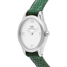 Load image into Gallery viewer, Ophelia Mini Green Lizard White Guilloché Silver