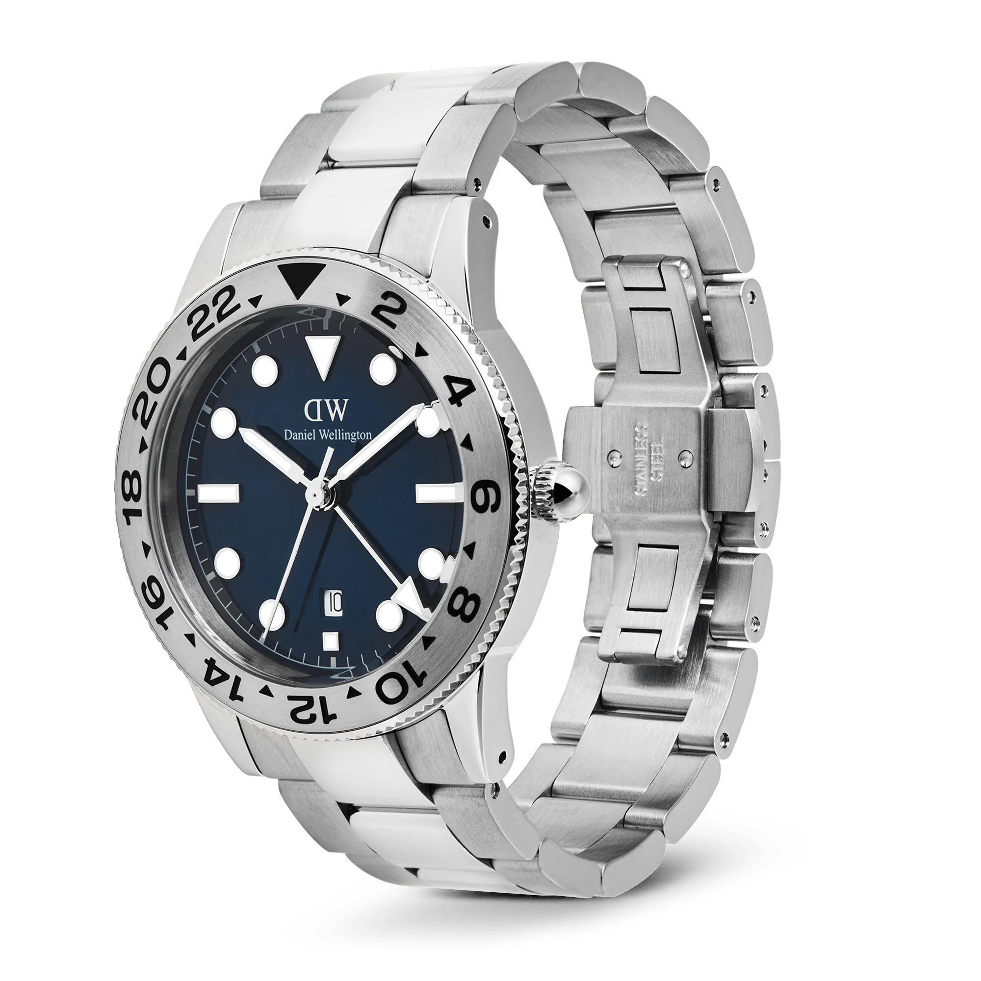 Iconic Gmt Link Brushed Bezel Silver