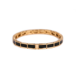 Bracelet Fin Serti Noir
