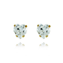 Load image into Gallery viewer, Heart Stud Earrings Crystal
