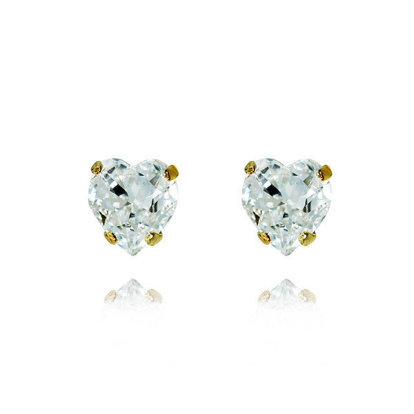 Heart Stud Earrings Crystal