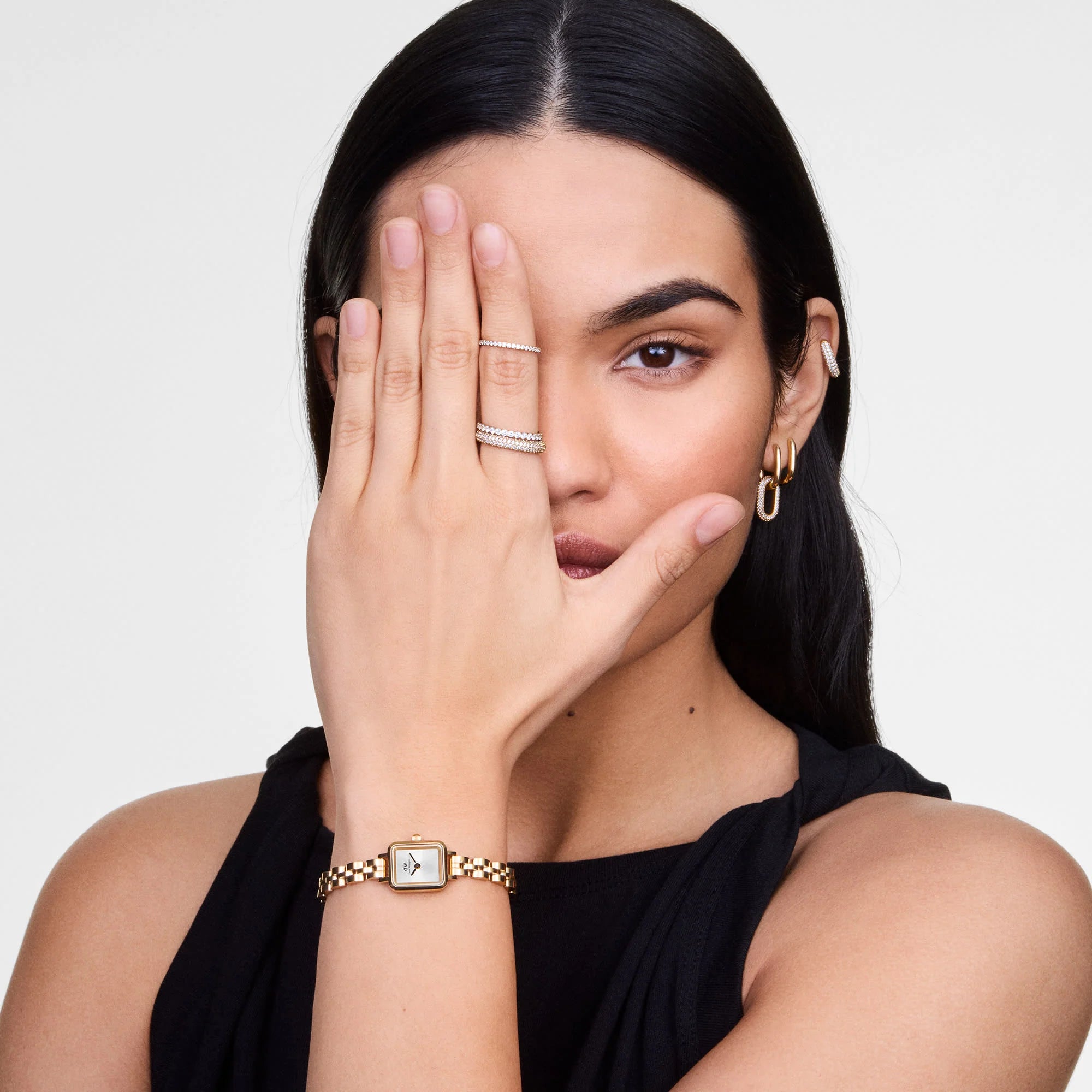 Quadro Mini Arch 3-Link White Sunray Gold