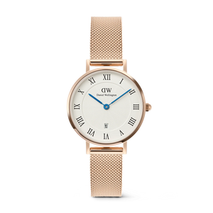Petite Roman Numerals Date Rose Gold