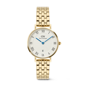 Petite Roman Numerals Date 5-link Gold