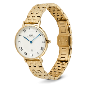 Petite Roman Numerals Date 5-link Gold