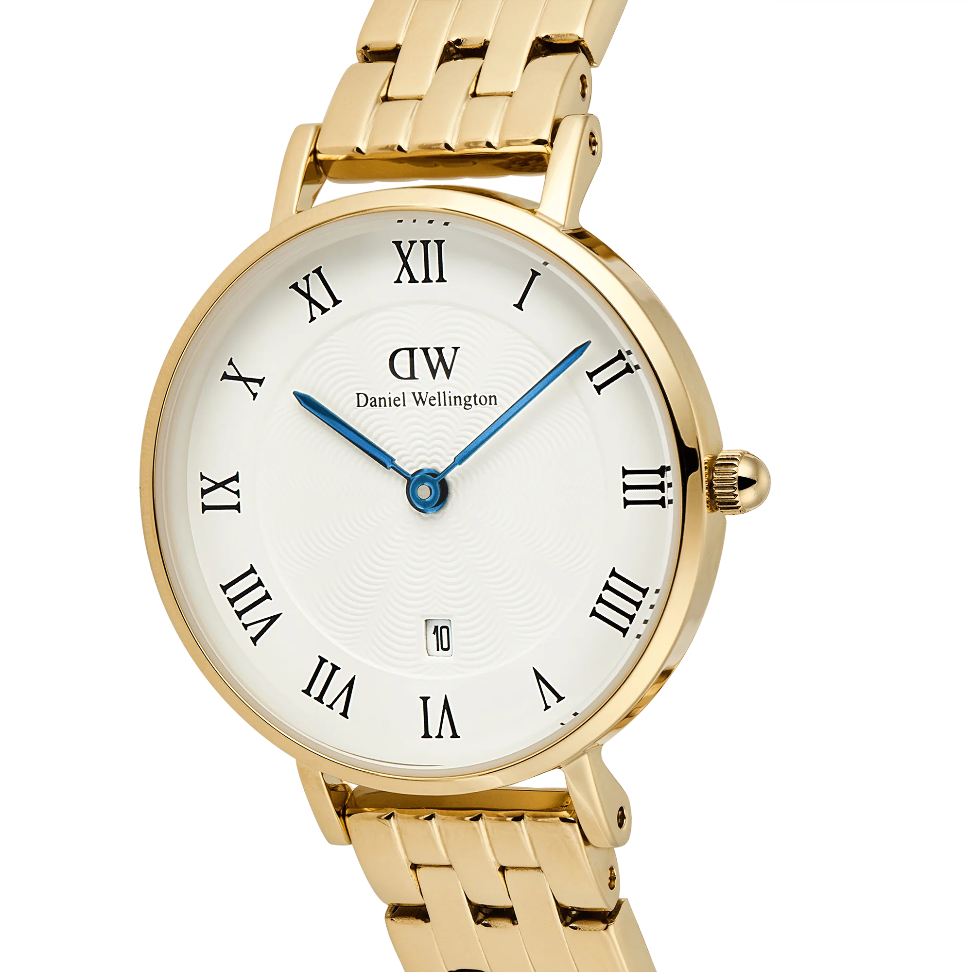 Petite Roman Numerals Date 5-Link Gold