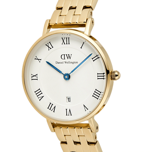 Petite Roman Numerals Date 5-link Gold