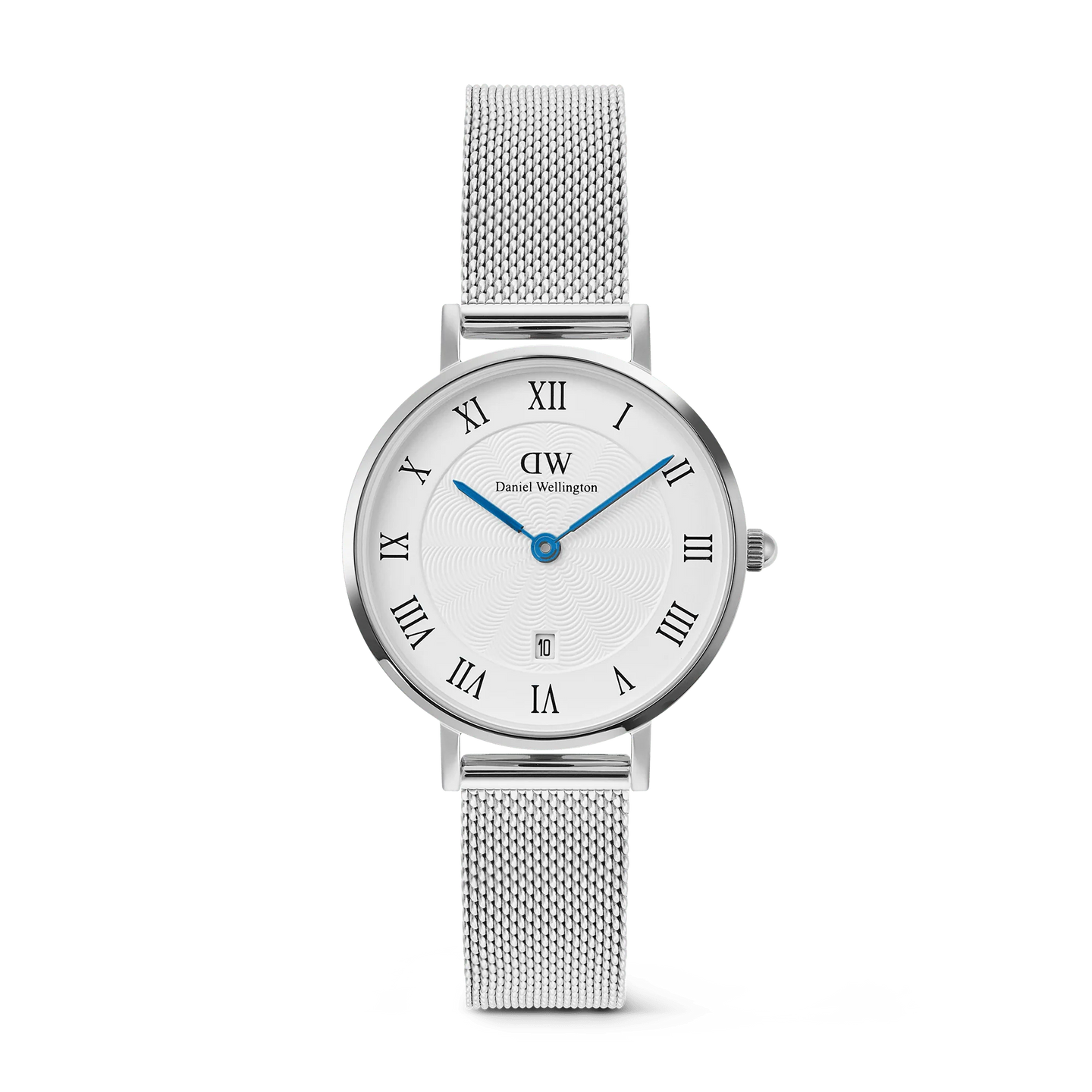 Petite Roman Numerals Date Silver