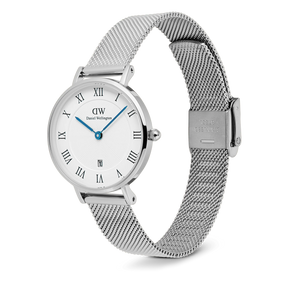 Petite Roman Numerals Date Silver