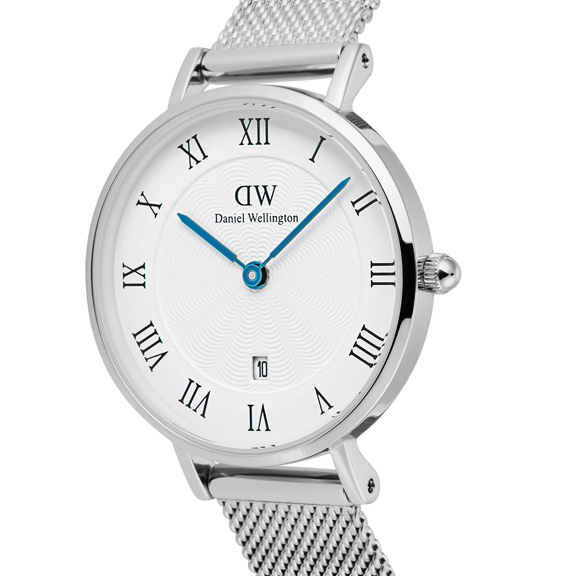 Petite Roman Numerals Date Silver