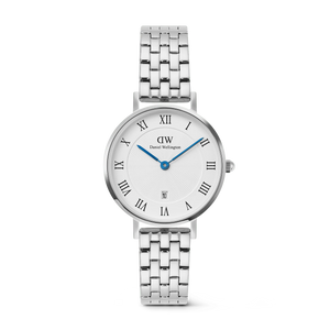 Petite Roman Numerals Date 5-link Silver