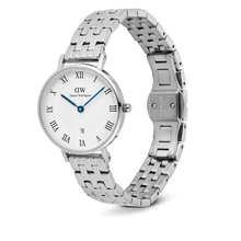 Load image into Gallery viewer, Petite Roman Numerals Date 5-link Silver
