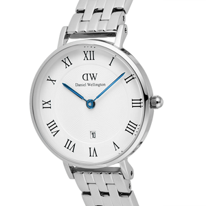 Petite Roman Numerals Date 5-link Silver
