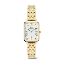 Load image into Gallery viewer, Quadro Roman Numerals Date 5-link Gold
