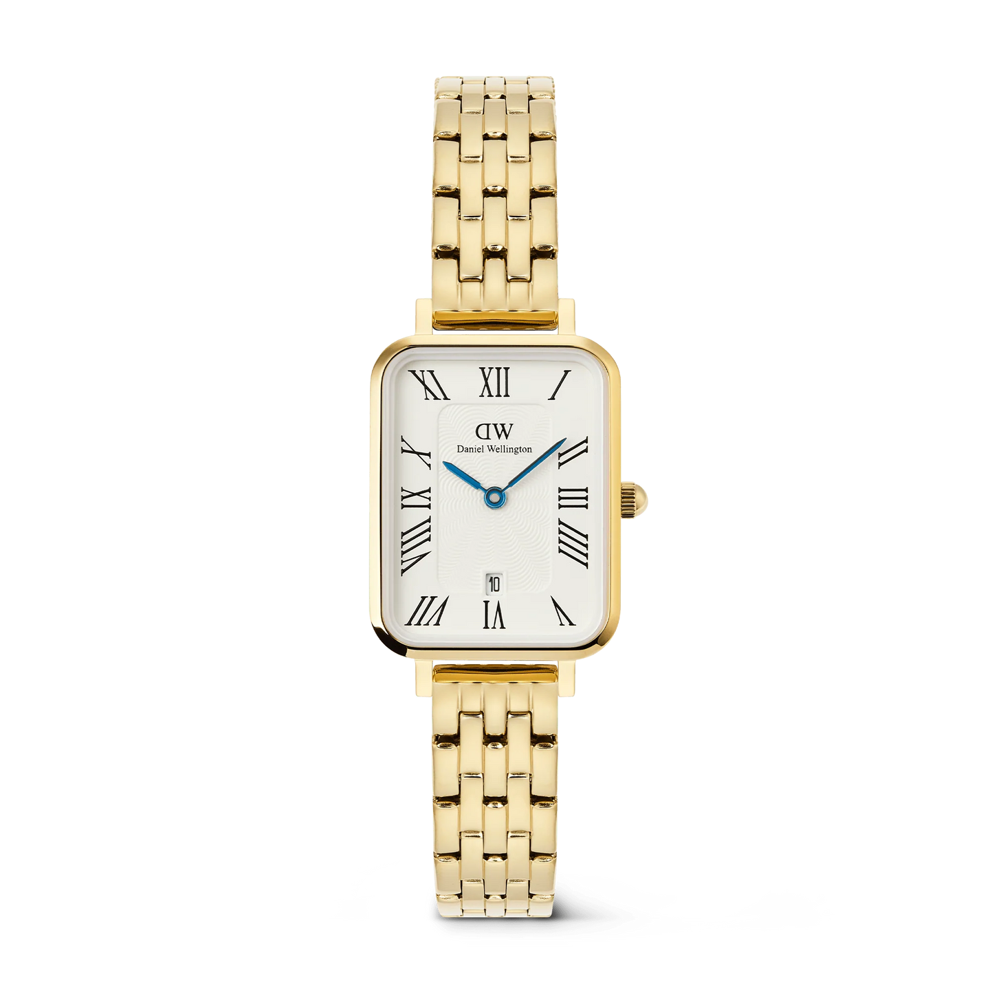 Quadro Roman Numerals Date 5-link Gold