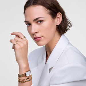 Quadro Roman Numerals Date 5-link Gold