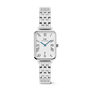 Quadro Roman Numerals Date 5-link Silver