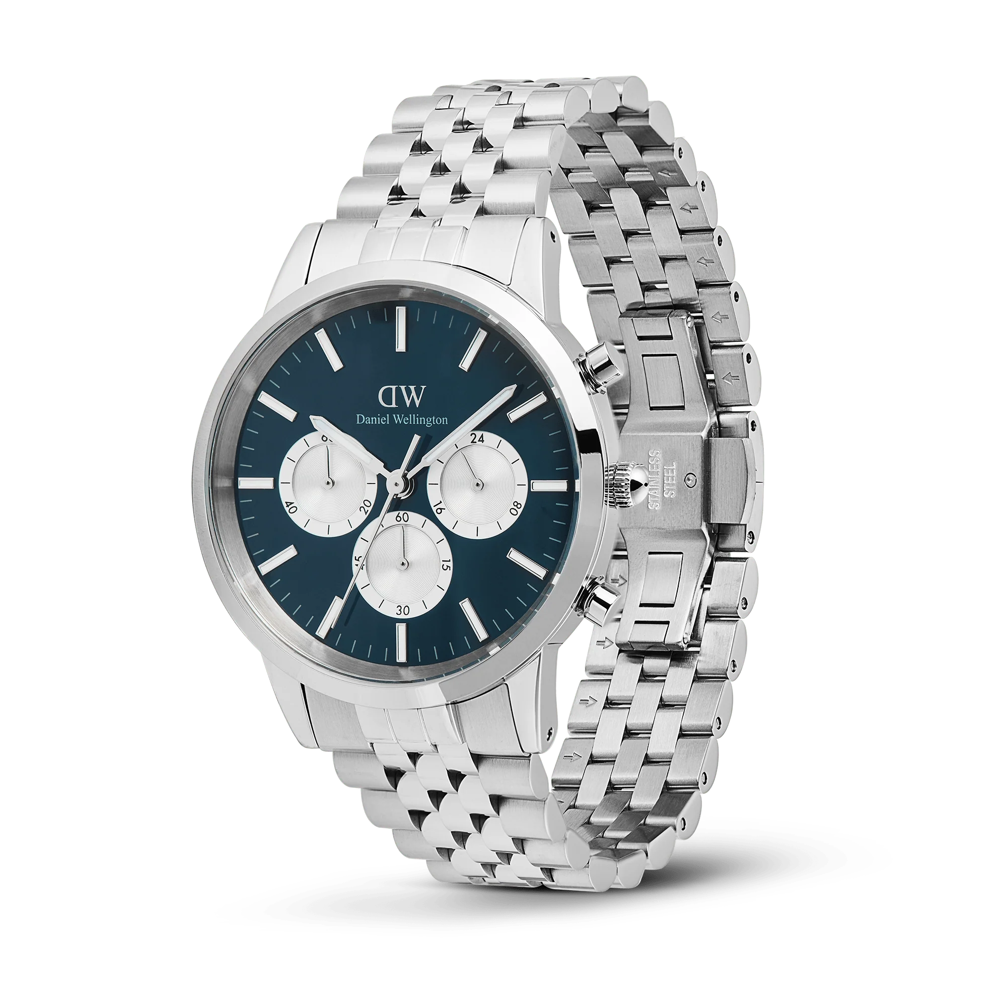 Iconic Chronograph Arch 5-Link Arctic Panda Silver
