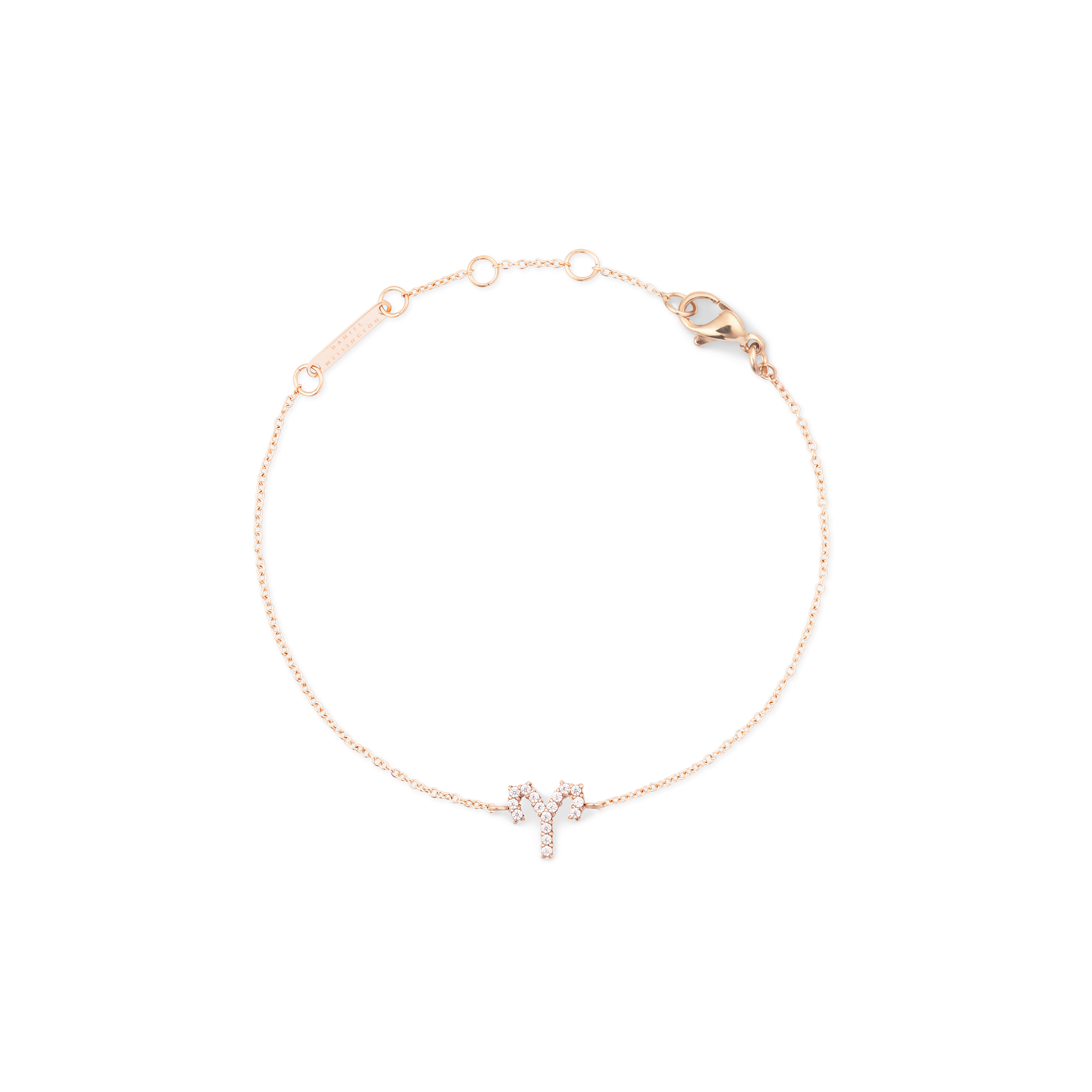 Crystal Zodiac Chain Bracelet Rose Gold