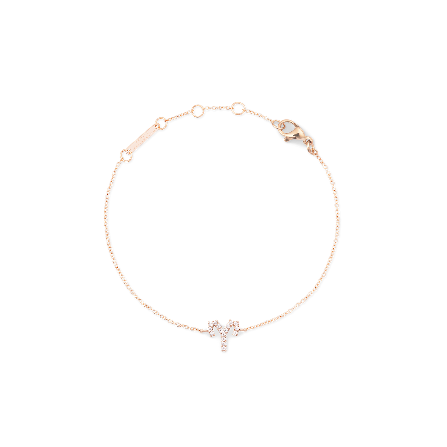 Crystal Zodiac Chain Bracelet Rose Gold