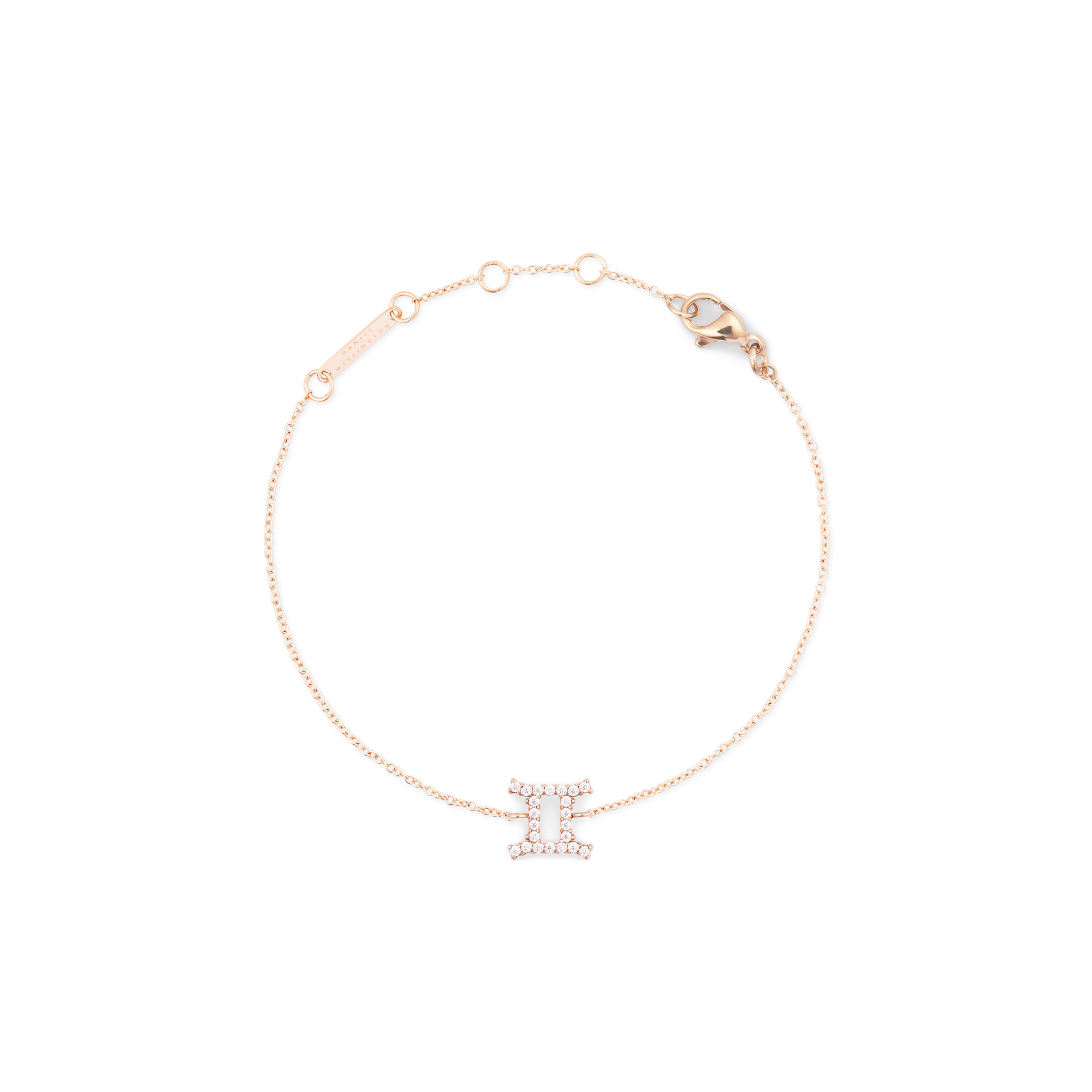 Crystal Zodiac Chain Bracelet Rose Gold