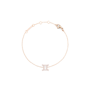 Crystal Zodiac Chain Bracelet Rose Gold