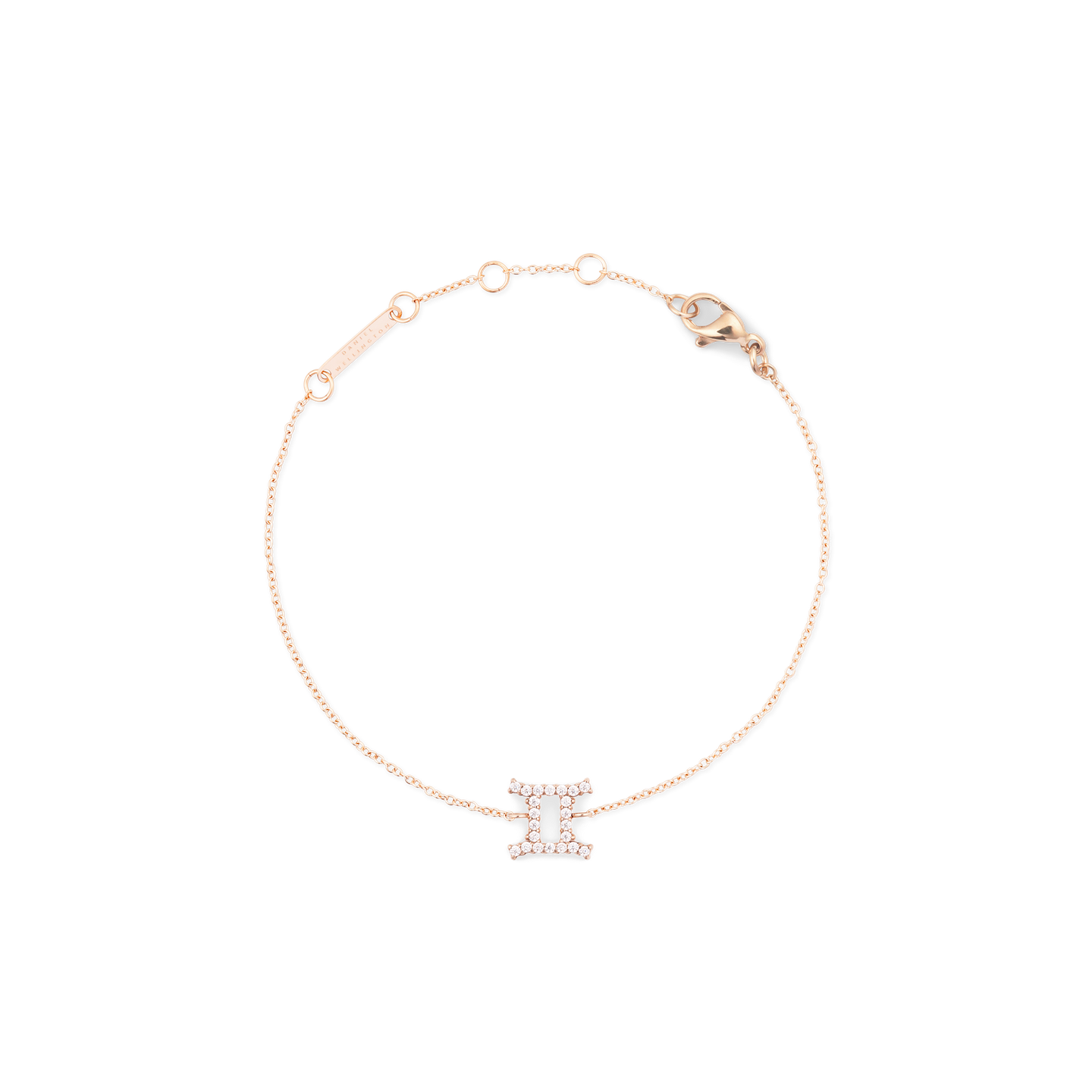Crystal Zodiac Chain Bracelet Rose Gold