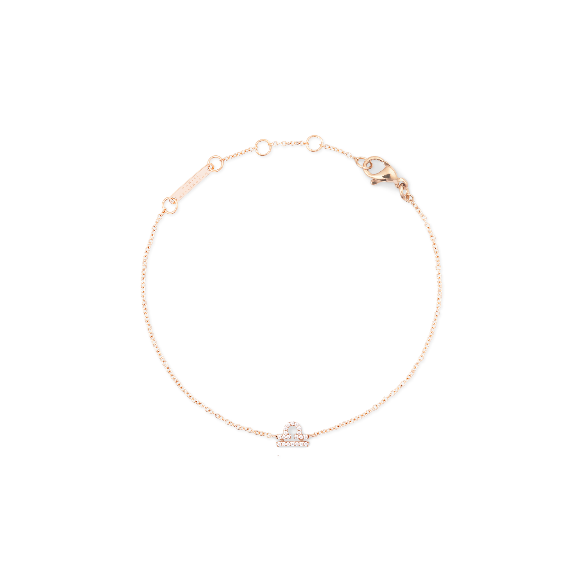 Crystal Zodiac Chain Bracelet Rose Gold