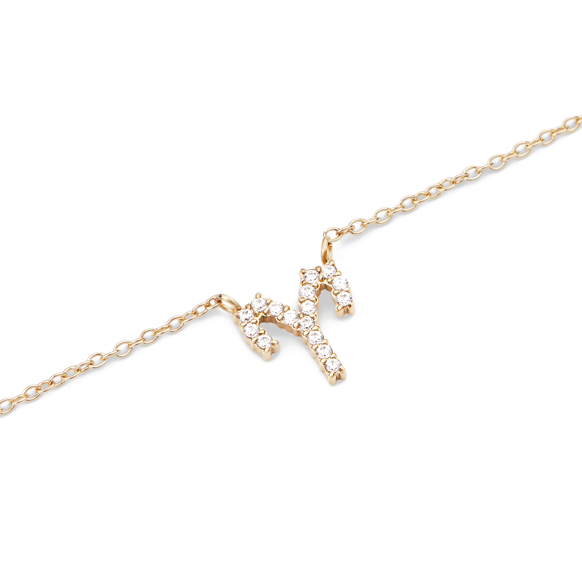 Crystal Zodiac Chain Necklace Gold