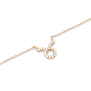 Crystal Zodiac Chain Necklace Gold