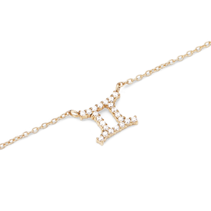 Crystal Zodiac Chain Necklace Gold