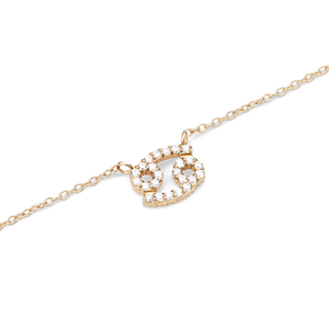 Crystal Zodiac Chain Necklace Gold