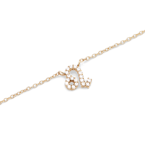 Crystal Zodiac Chain Necklace Gold