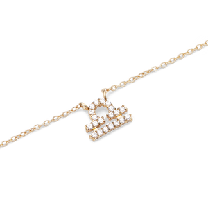 Crystal Zodiac Chain Necklace Gold