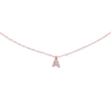 Load image into Gallery viewer, Chain Choker With Letter And White Zircons
