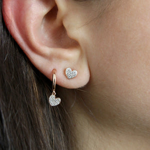 Stud Earrings Micro Zirconia Heart