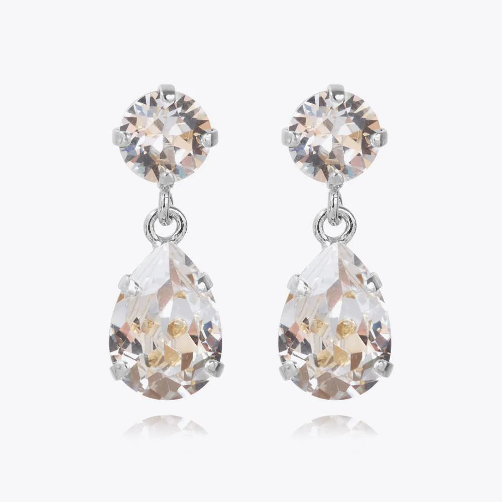 Mini Drop Earrings Crystal Rhodium