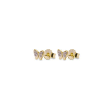 Load image into Gallery viewer, Butterfly Zircons Lobe Earrings - Fly&amp;Shine
