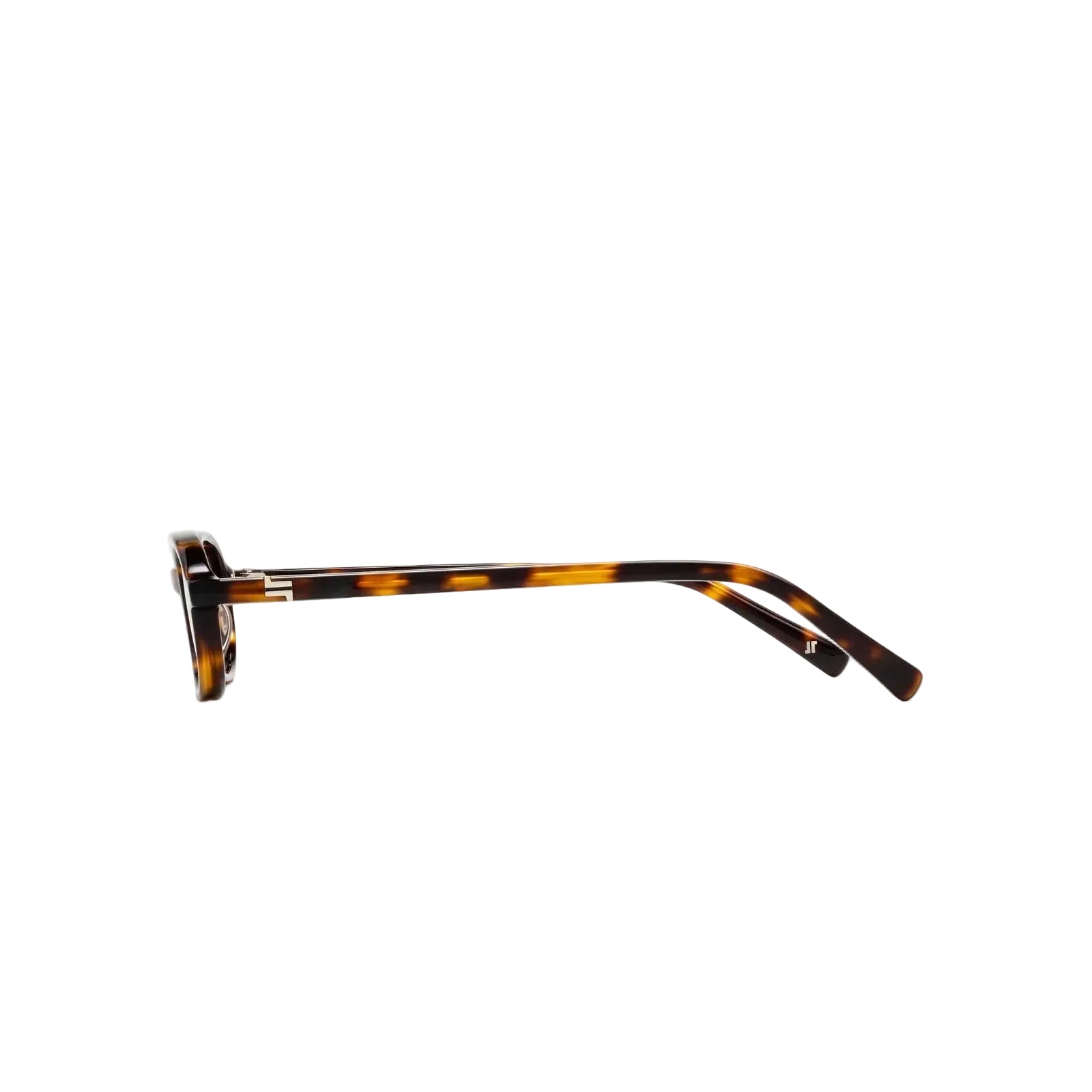 Tortoiseshell eyeglasses on a white background