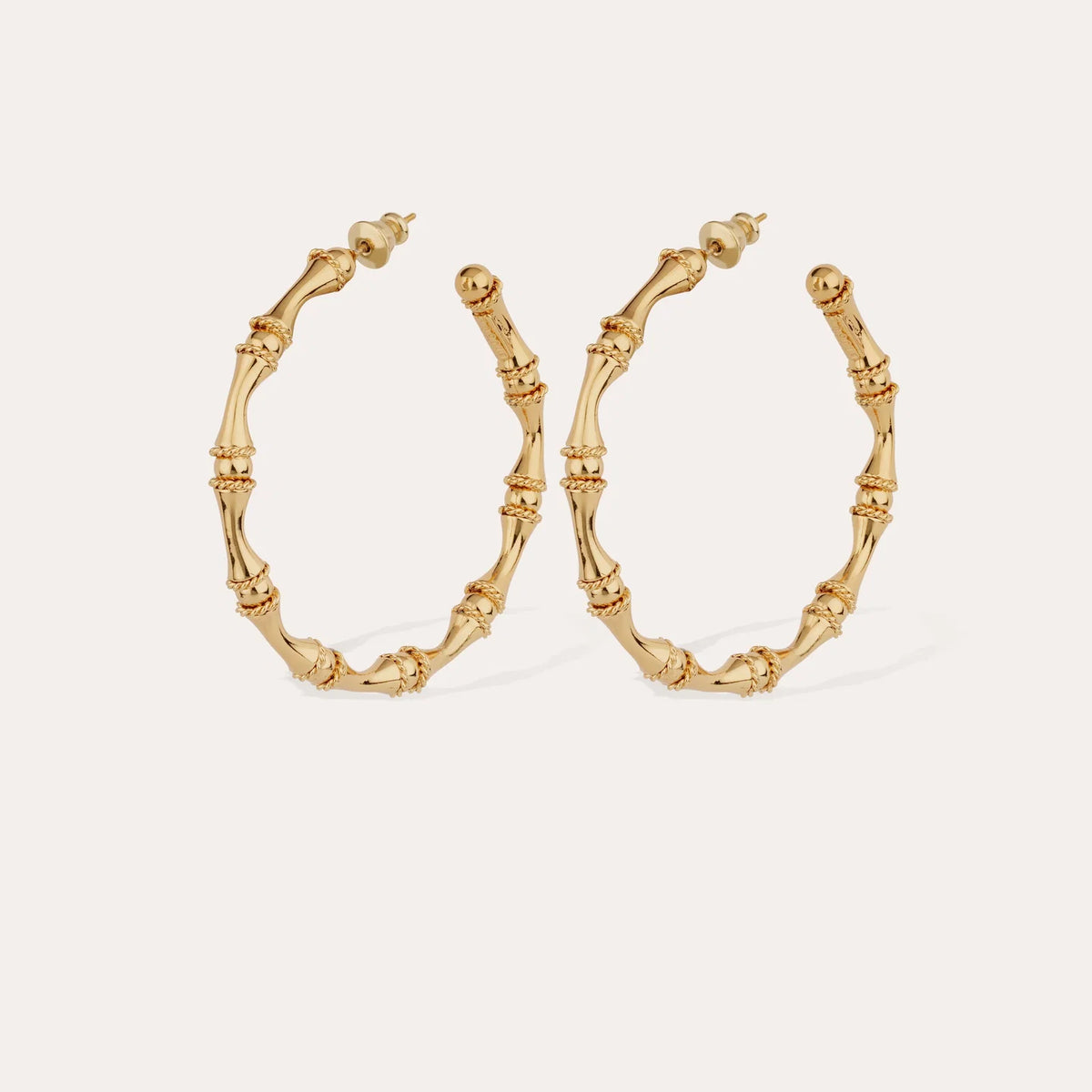 Bambou Gold-Plated Hoop Earrings